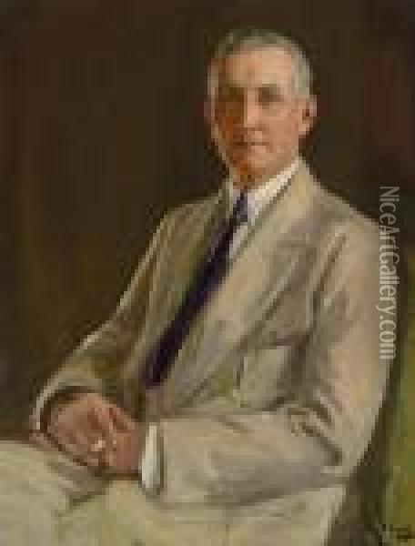 Portrait Of Herbert Farrell Oil Painting - John Lavery