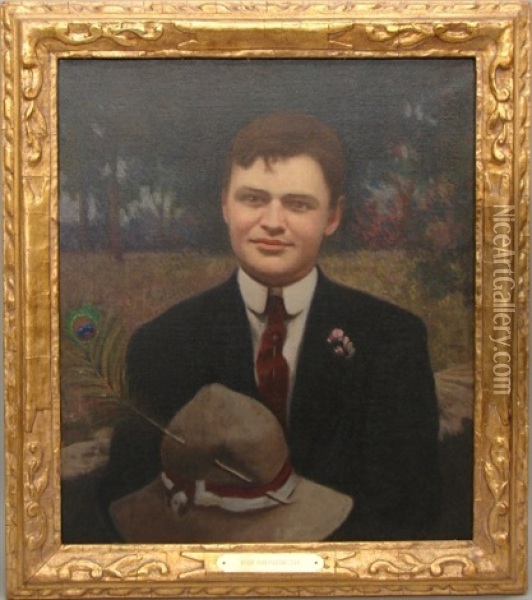Portrait Of Edward Chambers Oil Painting - Hugh Henry Breckenridge