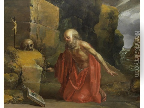 Saint Jerome In The Wilderness Oil Painting - Jan van de Venne