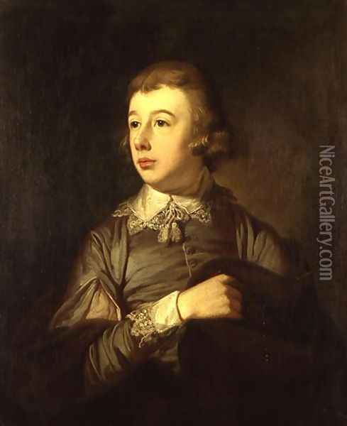 Portrait of a Boy said to be William Pitt The Younger 1759-1806 Oil Painting - Tilly Kettle