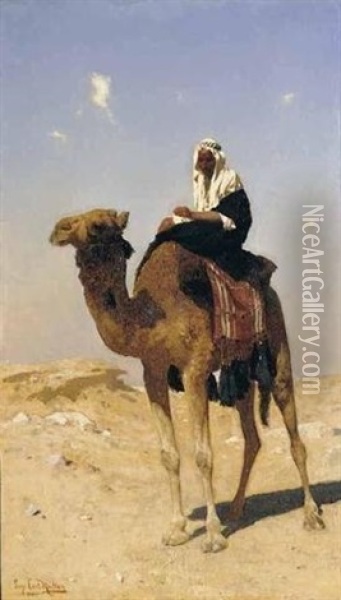 A Bedouin Oil Painting - Carl Leopold Mueller