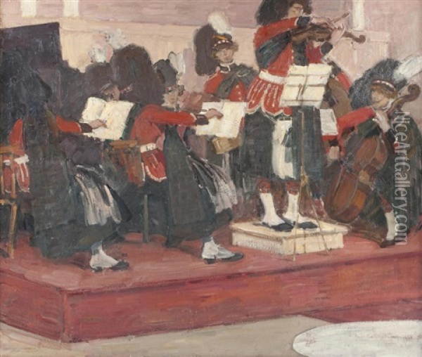 The Scots Guard Oil Painting - Goesta von Hennigs