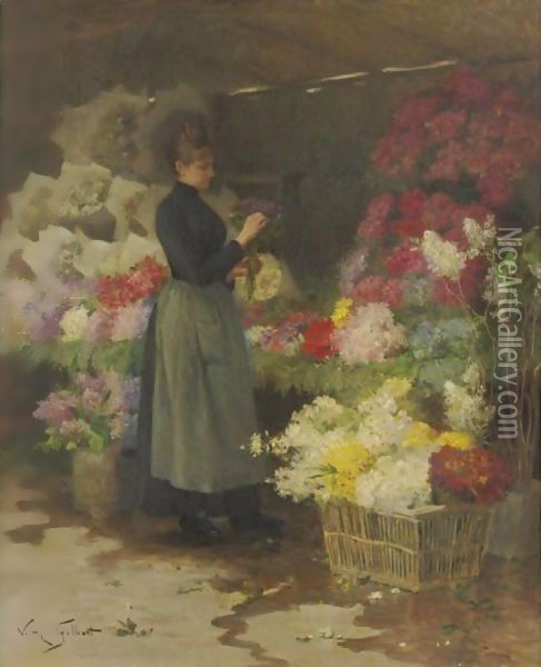 The Flower Market 2 Oil Painting - Victor-Gabriel Gilbert