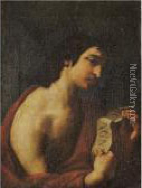 Saint John The Baptist Oil Painting - Simone Cantarini Il Pesarese
