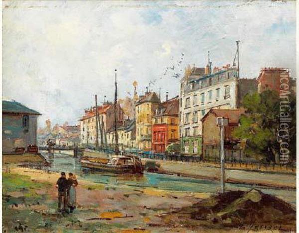 La Promenade Le Long Du Canal Oil Painting - Gustave Mascart