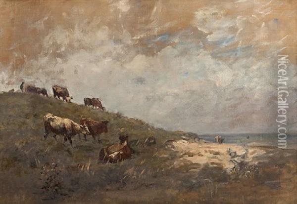 Cattle At Malahide Oil Painting - Nathaniel Hone the Younger