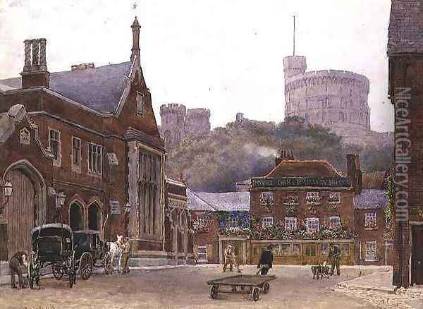 South West Station and Round Tower from Windsor Oil Painting - George Moore Henton