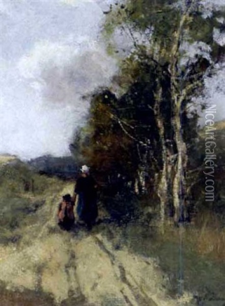 Country Walk Oil Painting - Willem Maris