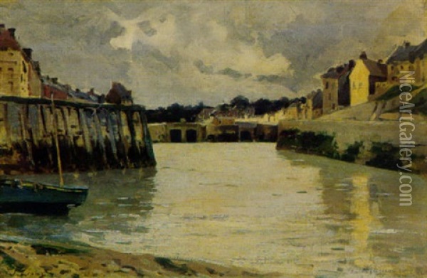 Kanal In Saint Valery En Caux Oil Painting - Stanislas Lepine