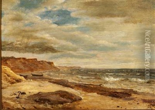 Vestkysten Af Jylland Ved Bovbjerg Og Trans Oil Painting - Dankvart-Christian-Magnus Dreyer