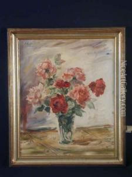 Rosenstraus In Der Vase Oil Painting - Paul Kapell