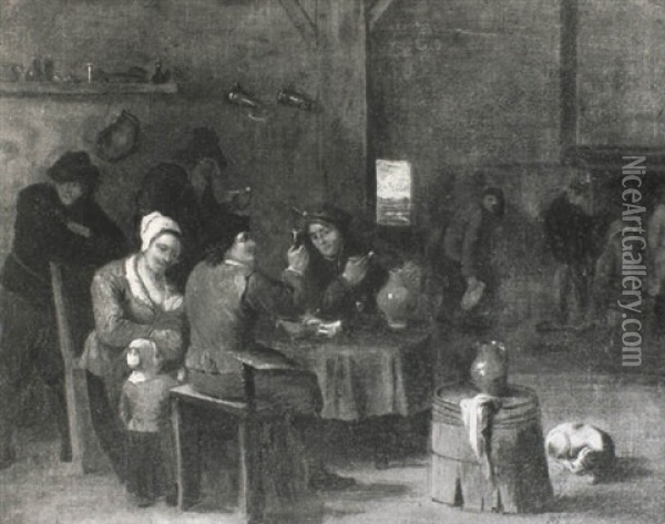 Peasants In A Tavern Oil Painting - Richard Brakenburg