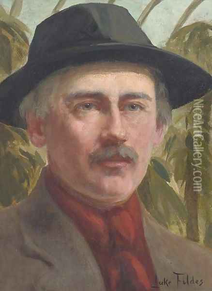 The explorer returns to Kew Oil Painting - Sir Samuel Luke Fildes