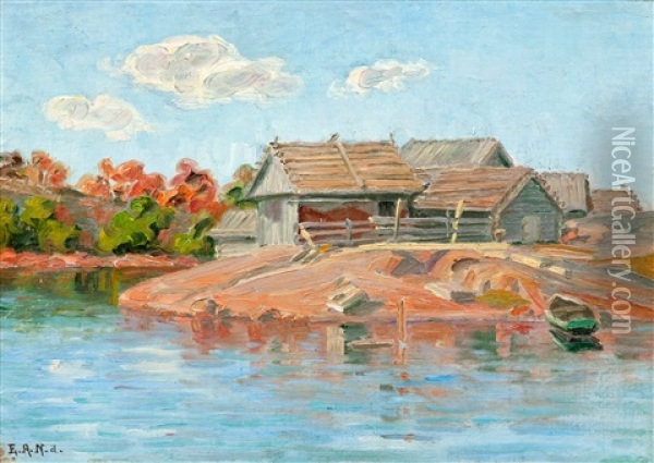 Archipelago Landscape Oil Painting - Alfhild Elin Nordlund