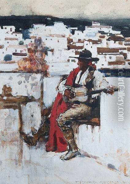 The Flamenco Guitarist Oil Painting - Dudley Hardy