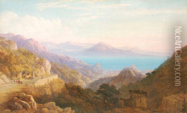 A Mediterranean Coastal View Oil Painting - Charles Vacher