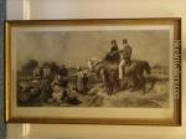 A Dialogue At Waterloo Oil Painting - Landseer, Sir Edwin