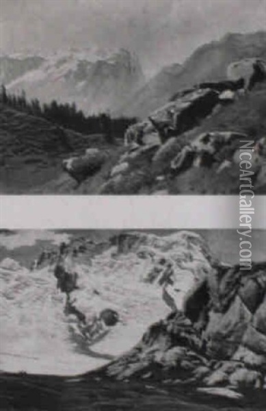 Zermatt: Breithorn Von Riffelberg Aus Oil Painting - Albert Lugardon