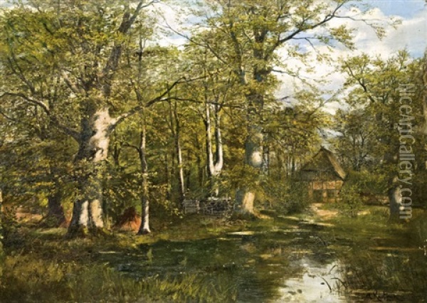 Erdobelso Kunyhoval Oil Painting - Adolf Kaufmann
