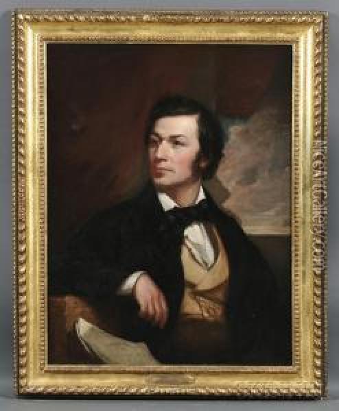 Portrait Of Songwriter And Poet Marshall S. Pike Oil Painting - John Neagle