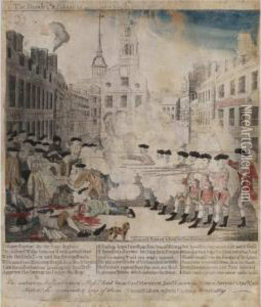 The Bloody Massacre (brigham, Plate 14) Oil Painting - Paul Revere