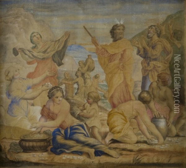 Storie Di Mose (story Of Moses) Oil Painting - Pietro da Cortona