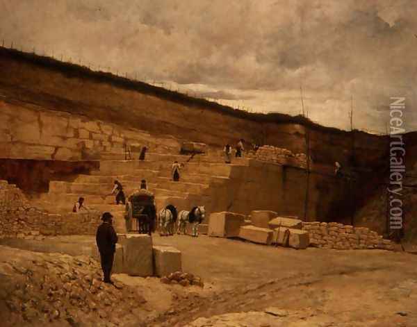 Monsieur Pascal's Quarry near Nanterre Oil Painting - Jean-Charles Cazin