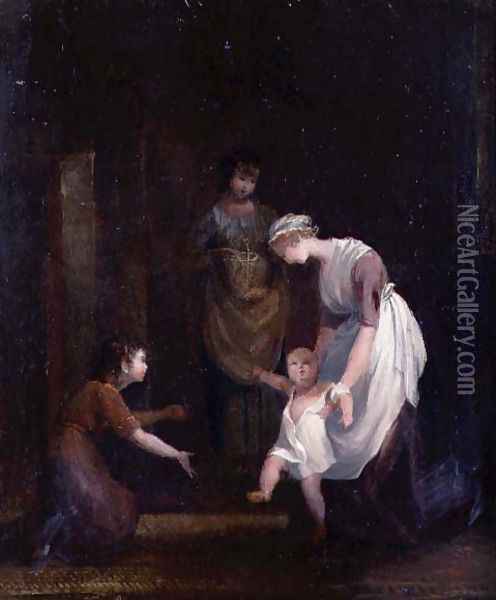 A Family Group Oil Painting - Maria Spilsbury