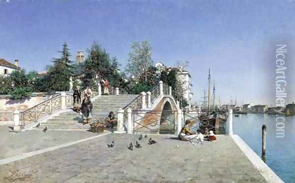 Ponte della Calcina, Venice Oil Painting - Federico del Campo