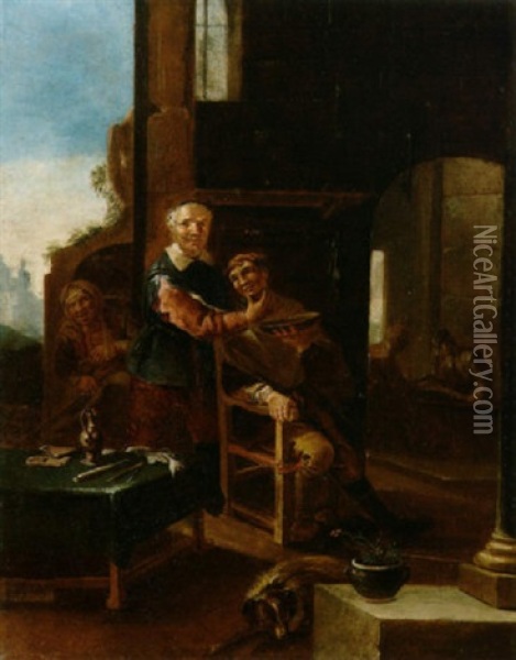 Il Barbiere Oil Painting - Giacomo Francesco Cipper