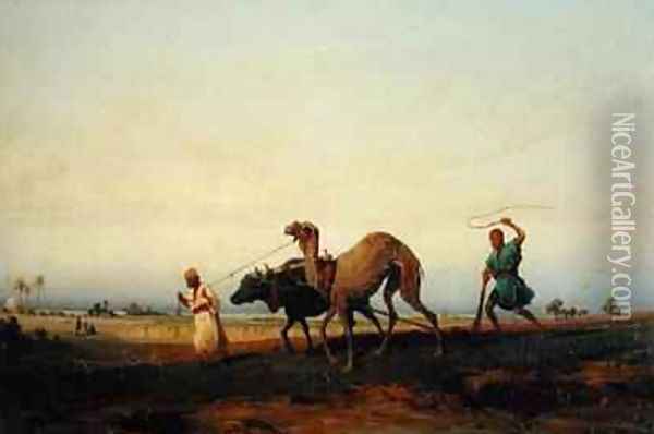 Working in Africa Oil Painting - Karl Girardet