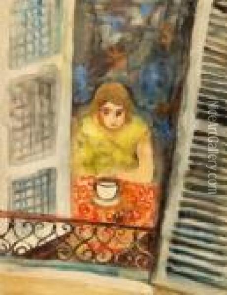 Woman Near A Window Oil Painting - Issachar ber Ryback
