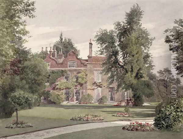 Side view of Raleigh House, Brixton Hill, Lambeth, 1887 Oil Painting - John Crowther