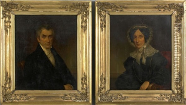 Pair Of Portraits Of A Husband And Wife Oil Painting - Jacob Eichholtz