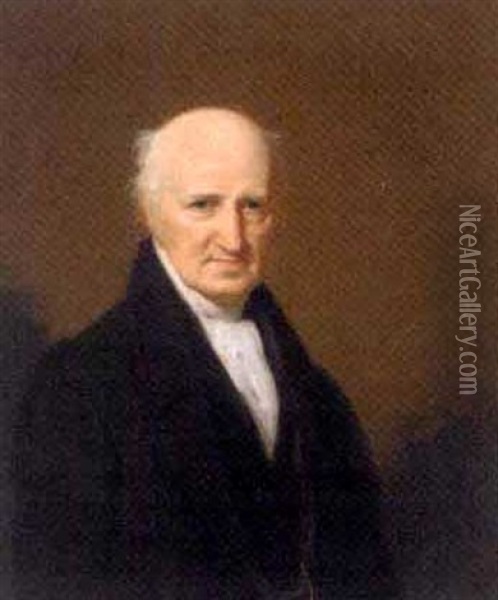 Portrait Of John Macnair Esq. In A Black Coat And White Shirt Oil Painting - John Syme