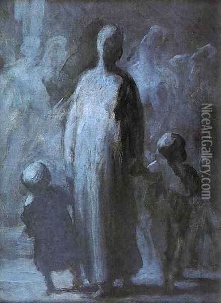 Mother Oil Painting - Honore Daumier