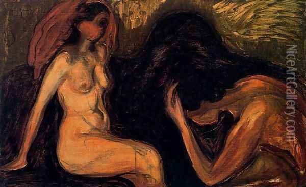 Man and Woman 2 Oil Painting - Edvard Munch