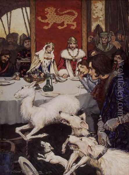 King Arthurs Wedding Feast, 1905 Oil Painting - Arthur Rackham