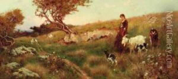 The Goat Girl Oil Painting - Thomas Lloyd