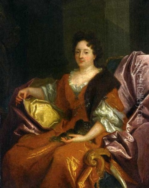Portrait De Marie De Laubespine, Epouse De Nicolas Lambert Oil Painting - Nicolas de Largilliere