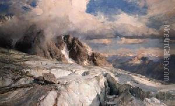 Saleinaz Glacier Oil Painting - Edward Theodore Compton