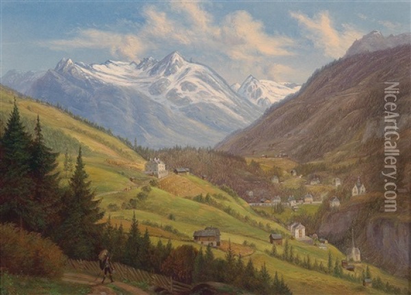 Partie Aus Dem Gasteinertal Oil Painting - Emil Ludwig Lohr