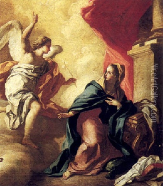 The Annunciation To The Virgin Oil Painting - Francesco de Mura