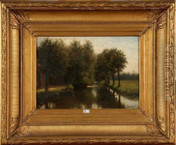 Pecheur Sur Le Petit Canal Oil Painting - Louis Apol