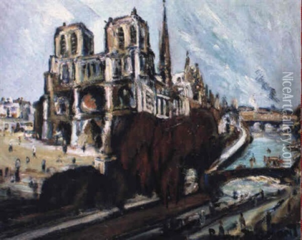 Notre-dame De Paris Oil Painting - Pierre Dumont