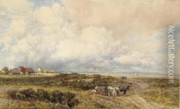 Stormclouds Over Pevensey, East Sussex Oil Painting - Augustus Watford Weedon