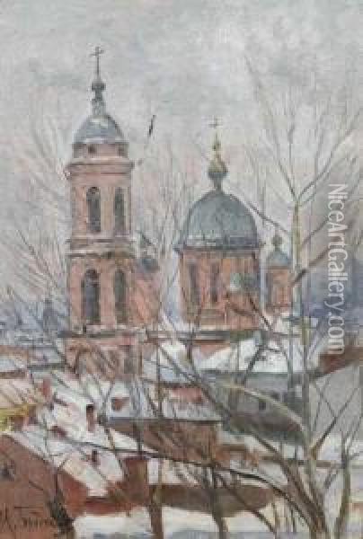Church. Oil Painting - Isaak Israilevich Brodsky