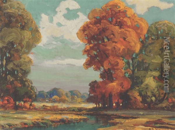Autumn Forest Oil Painting - Edward R. Sitzman