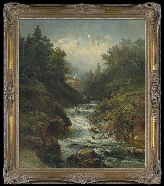 Stream In The Mountains Oil Painting - Pieter Francis Peters