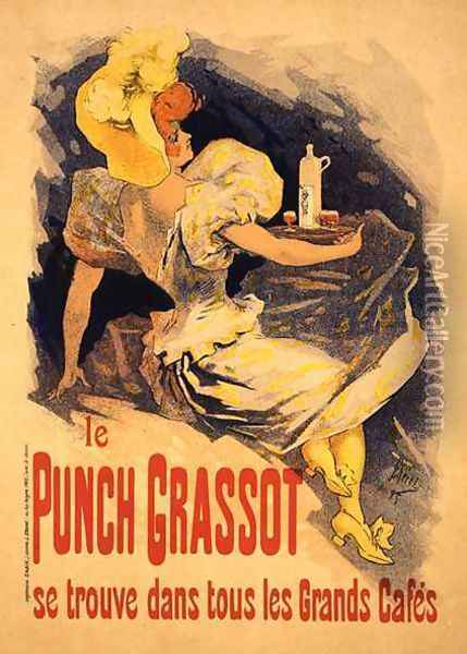 Reproduction of a poster advertising 'Punch Grassot', 1895 Oil Painting - Jules Cheret